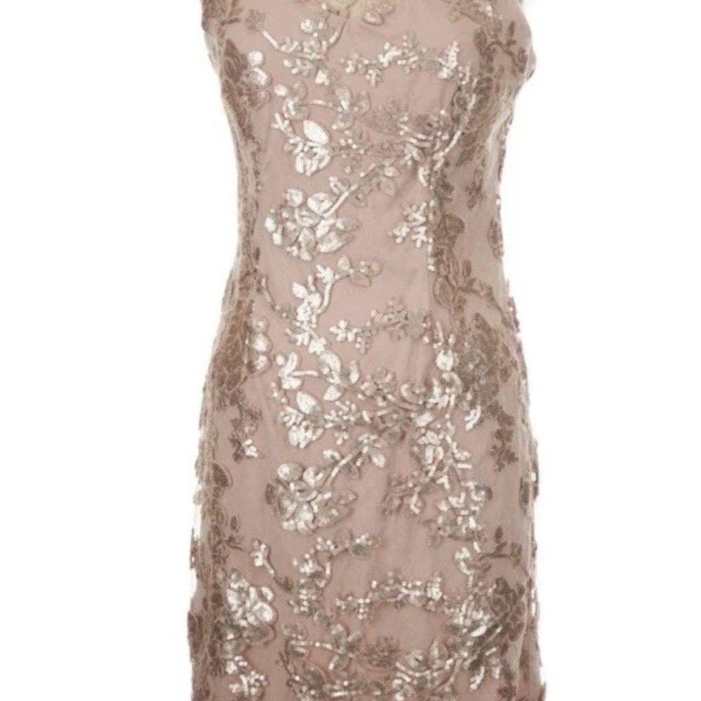 Elegant Vintage Cachet Floral Lace Beaded Dress New Size 6